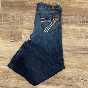 7 for all man kind flare jeans, 26” inseam